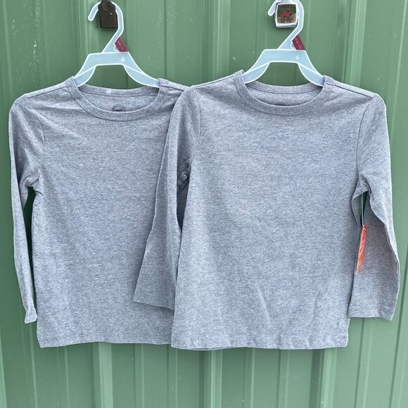 Boys Long Sleeve Lightweight Cotton T-Shirts Tops 2-Pack Size S 6/7 - Picture 1 of 4